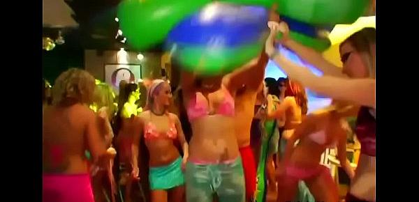  Wild gals are drenched with longing during orgy party